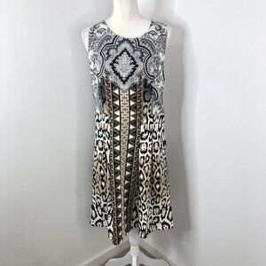 INC International Concepts Sleeveless Mixed Print Lined Dress Size XL Pleated